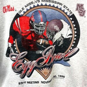 Red oak vintage Ole Ms vs Ms State 1996 sweatshirt men sz xl